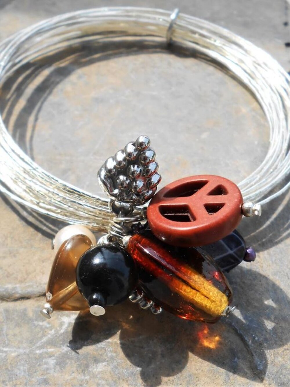 No 288 - Handmade jewelry set with earrings and  bracelet
